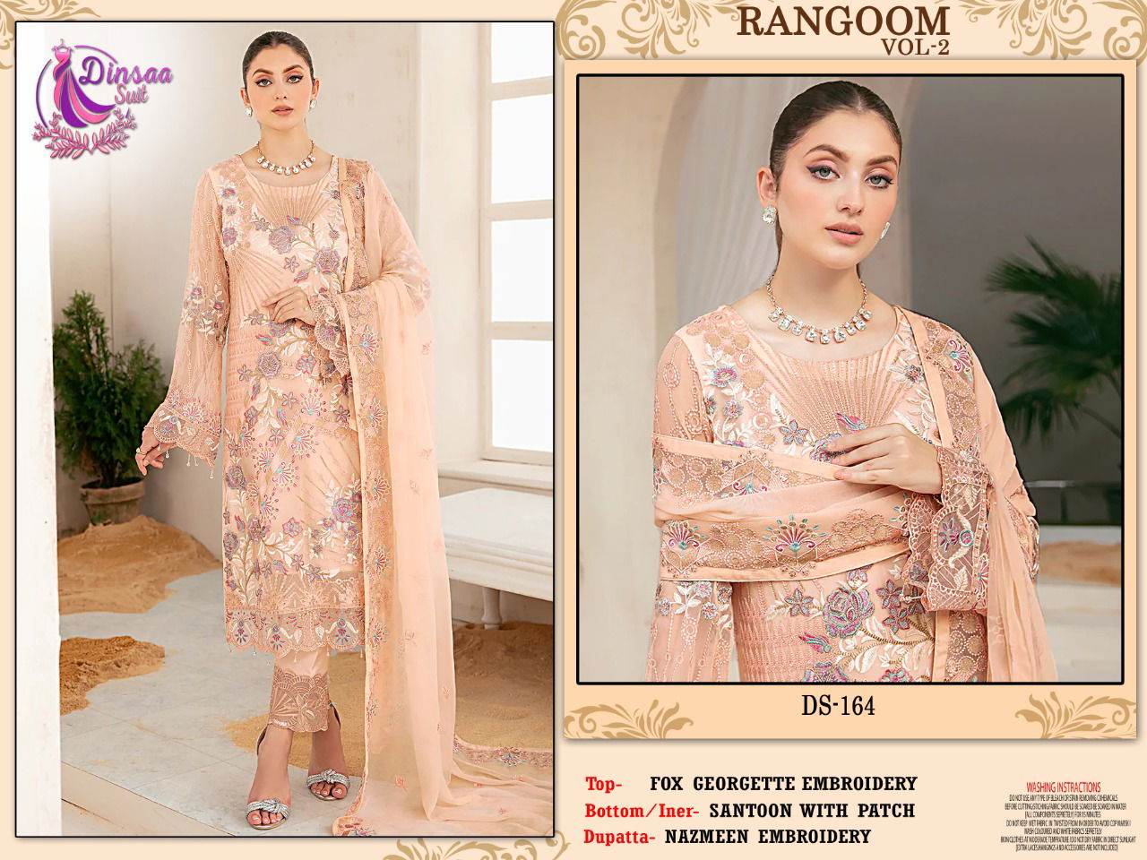 Dinsaa Rangoon 2 Heavy Embroidery Festive Wear Wholesale Pakistani Suits